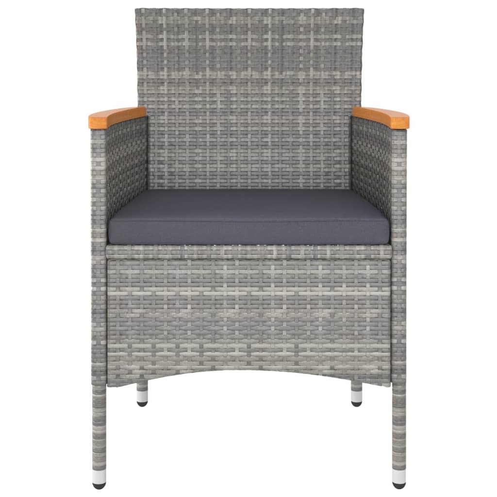 Krzesła ogrodowe z elementami stołków polirattan - szary, 4 - number 4.