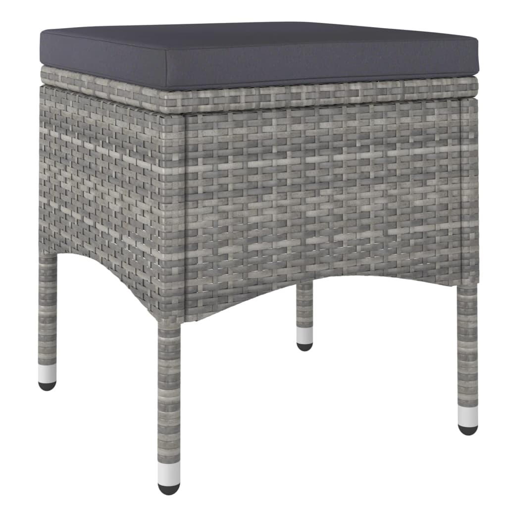 Krzesła ogrodowe z elementami stołków polirattan - szary, 4 - number 7.