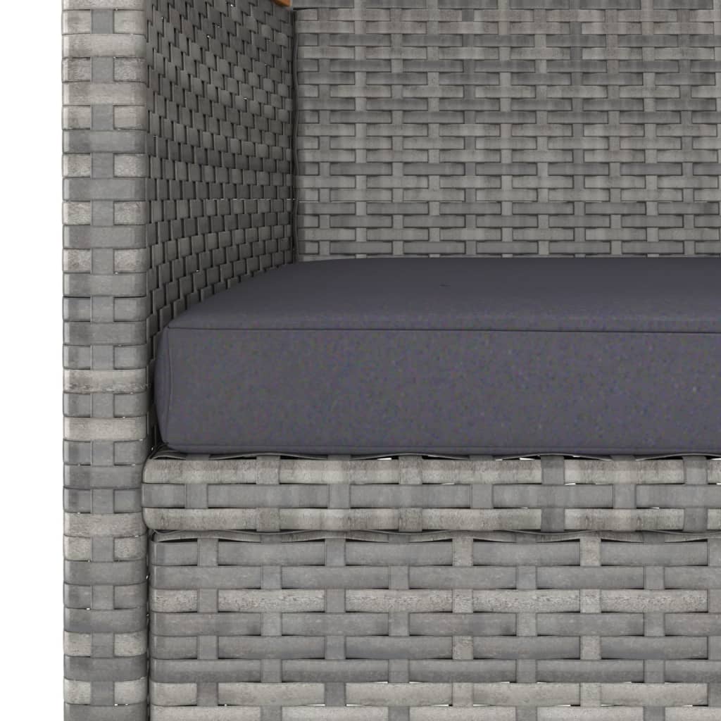 Krzesła ogrodowe z elementami stołków polirattan - szary, 4 - number 9.