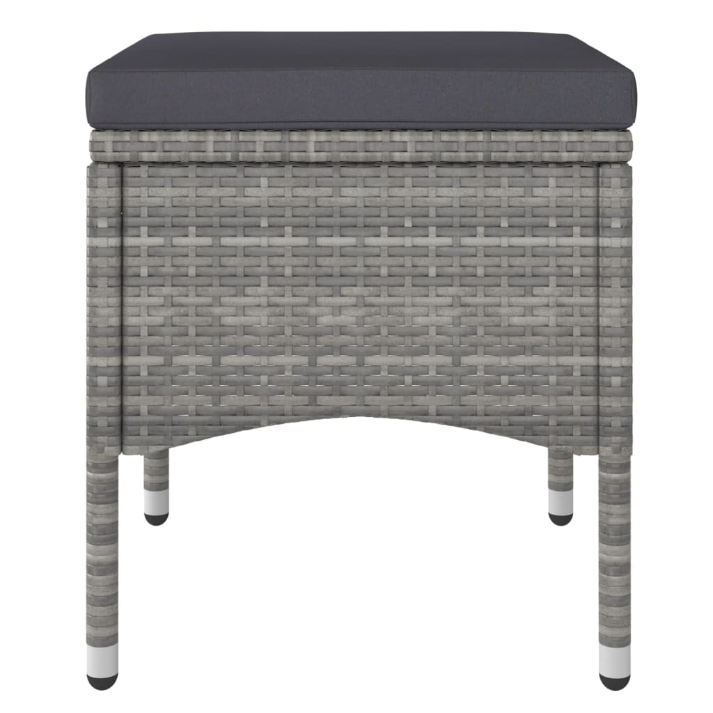 Krzesła ogrodowe z elementami stołków polirattan - szary, 4 - number 8.