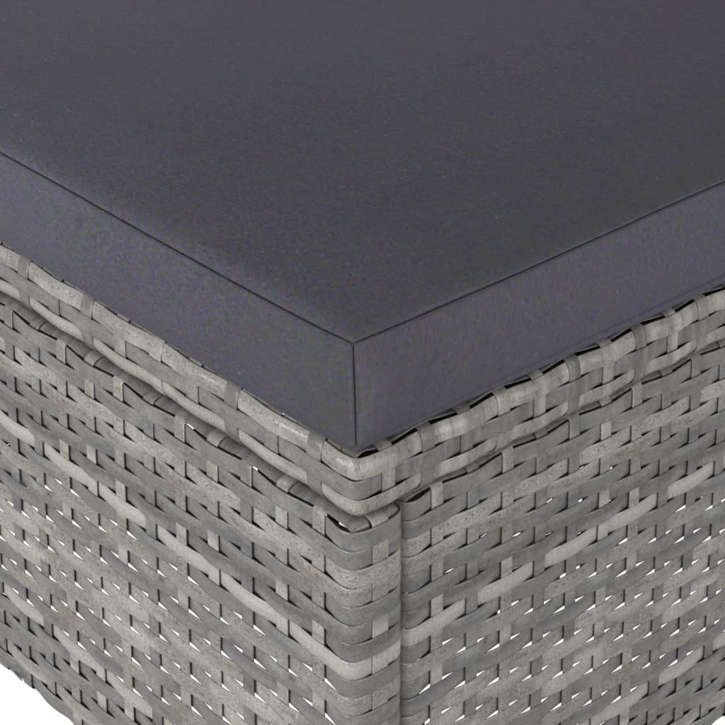 Krzesła ogrodowe z elementami stołków polirattan - szary, 4 - number 10.