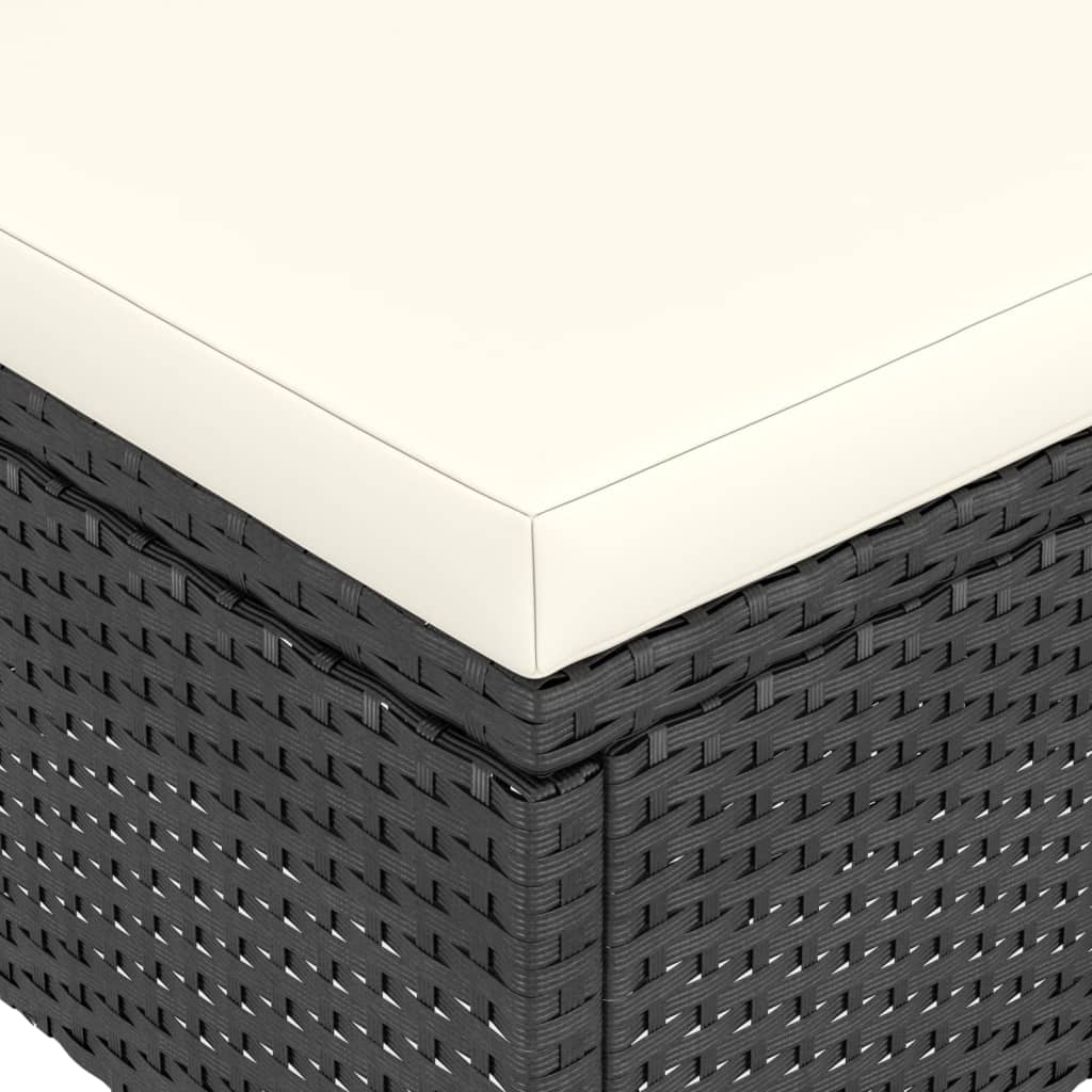 Havestole med skamler 4 dele polyrattan sort - number 10.