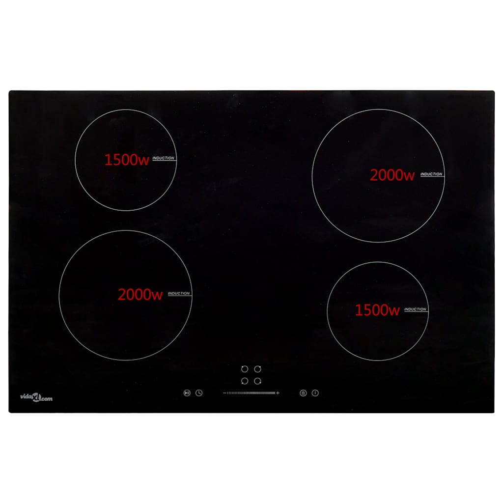 Induction hob with 4 zones touch control 7000 w 77 cm glass - number 3.