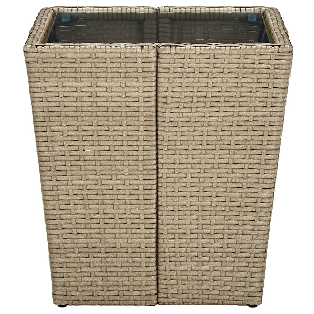 Tavolo da tè 41,5x41,5x44 cm polyrattan e indurito - beige, 1, vetro - number 3.