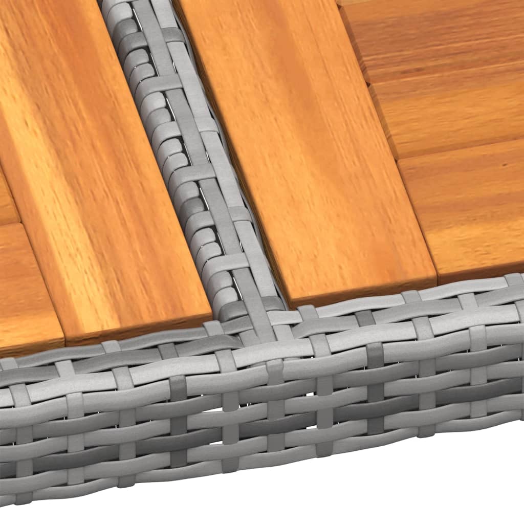 Vrtni stol 250x100x75 cm od poliratana i punog bagremovog drveta sivi - number 4.