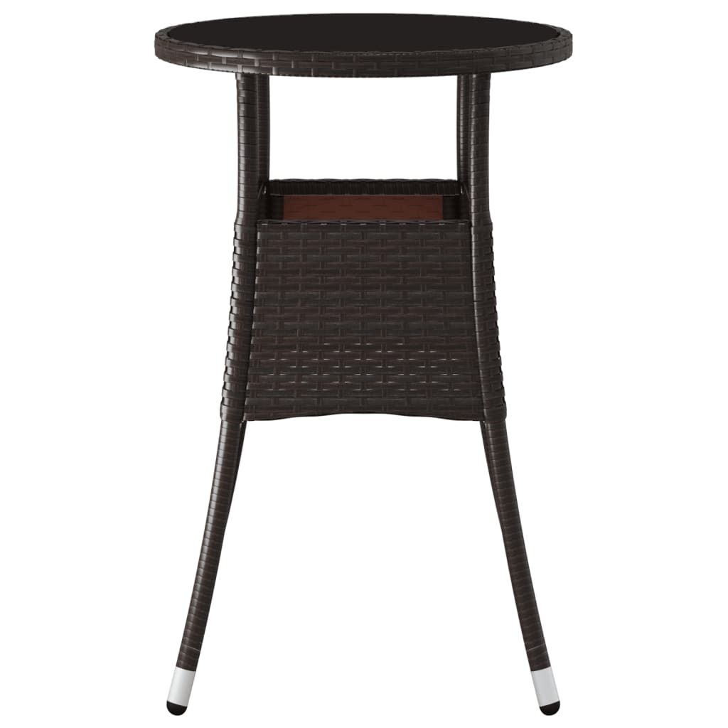 Havebord ø60x75 cm hærdet glas og polyrattan - brun, ooo 1, 1 - number 3.