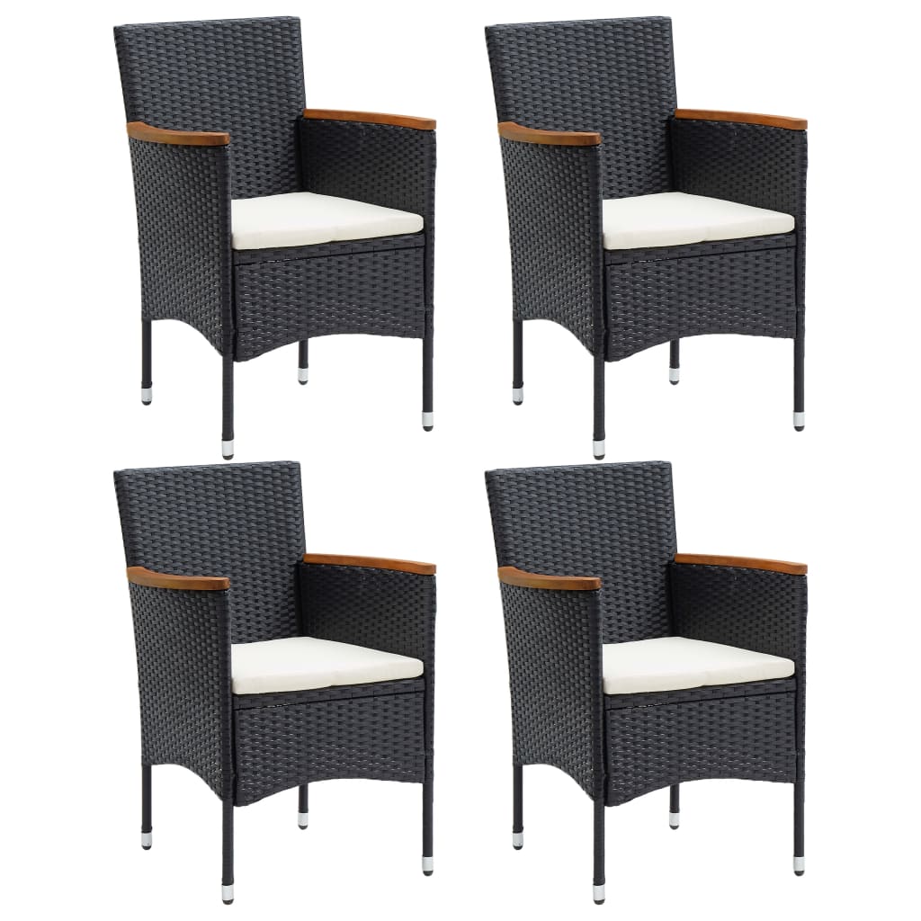 Havestole 4 stk. polyrattan sort - number 1.