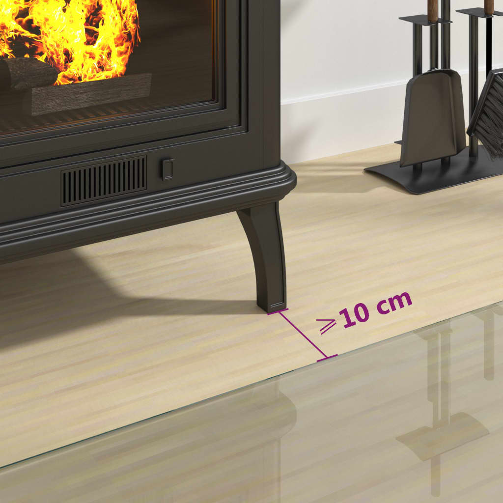 Glasplade til pejs halvrund - 800 x 600 mm, 1 - number 9.