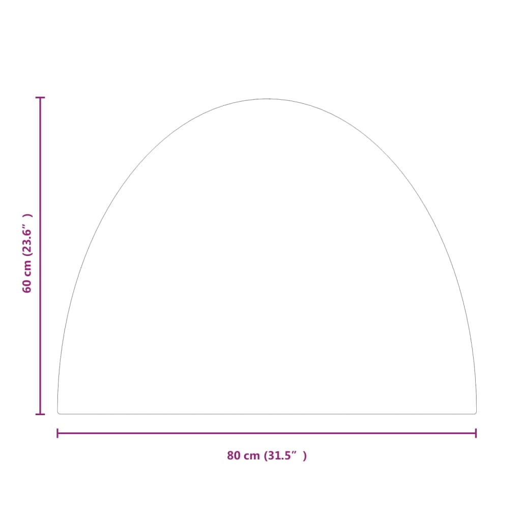 Glasplade til pejs halvrund - 800 x 600 mm, 1 - number 10.