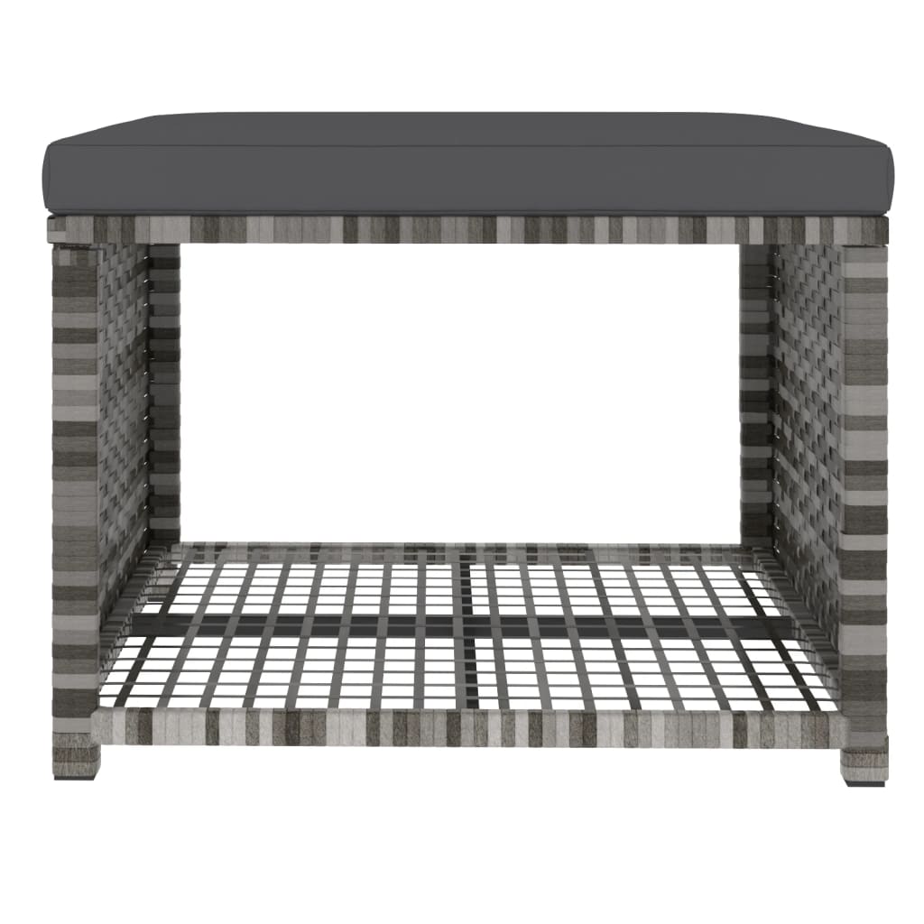 Spisebordssæt til haven 4 dele med hynder polyrattan grå - number 8.