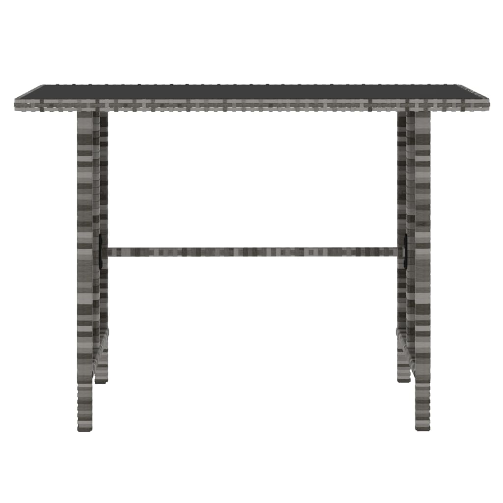 Spisebordssæt til haven 4 dele med hynder polyrattan grå - number 10.