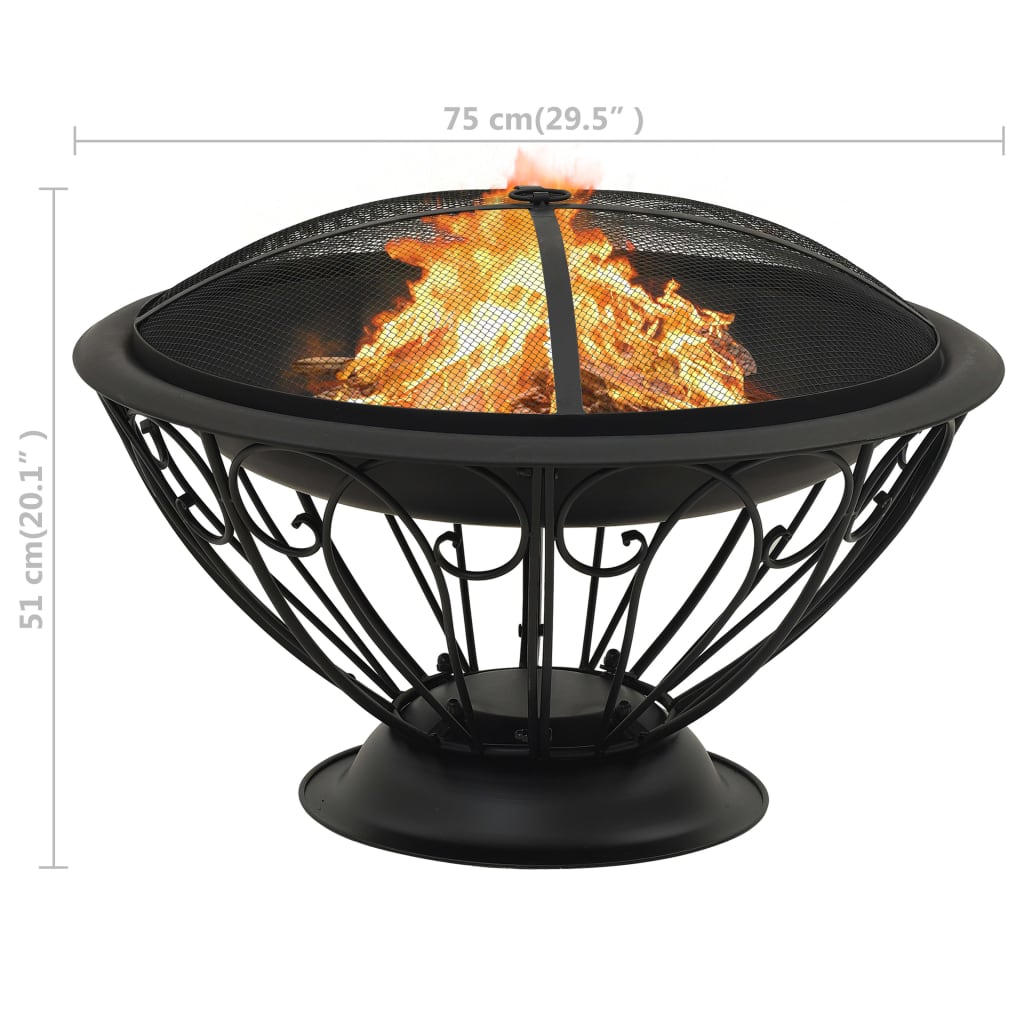 Fire pit with fire dragon 75 cm xxl steel - 75 x 75 x 51 cm (lxwxh) - number 8.