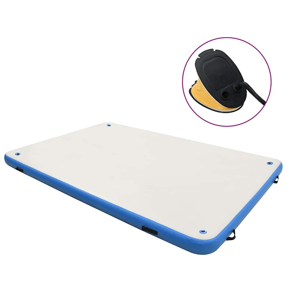 Piattaforma gonfiabile blu e bianca - 300 x 150 x 15 cm - number 1.