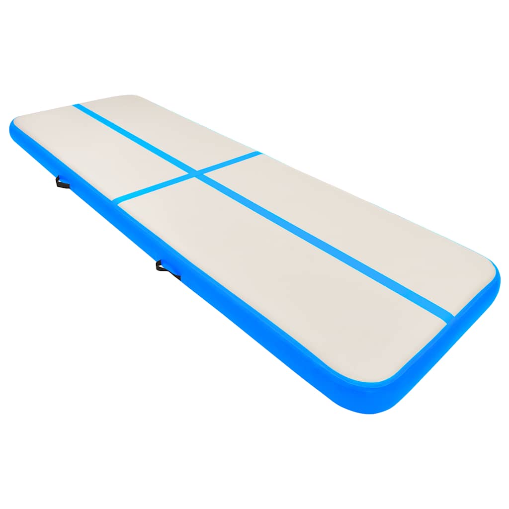 Opblaasbare gymnastiekmat met pomp pvc - blauw, 300 x 100 x 15 cm, 1 - number 2.