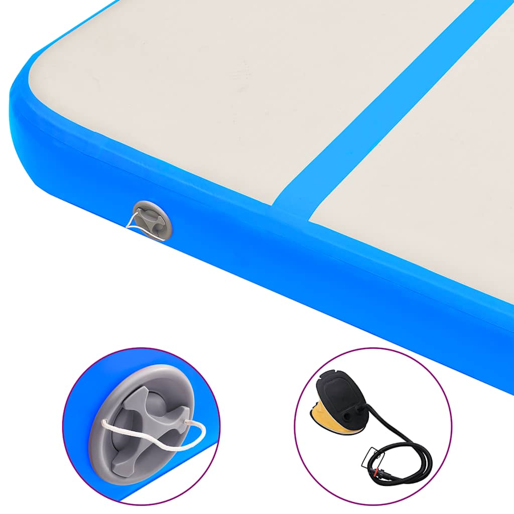 Opblaasbare gymnastiekmat met pomp pvc - blauw, 300 x 100 x 15 cm, 1 - number 6.