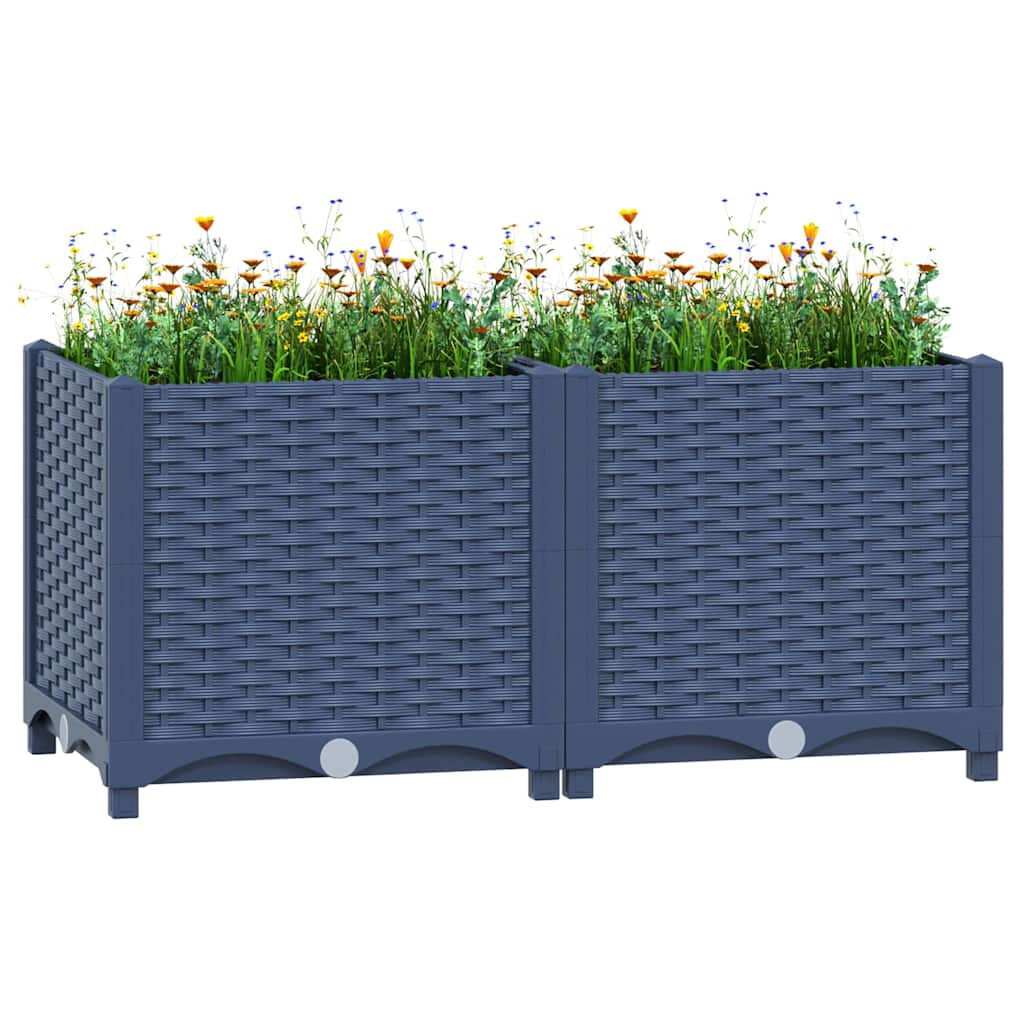 Raised bed polypropylene - blue-gray, 80 x 40 x 38 cm, 1 - number 1.
