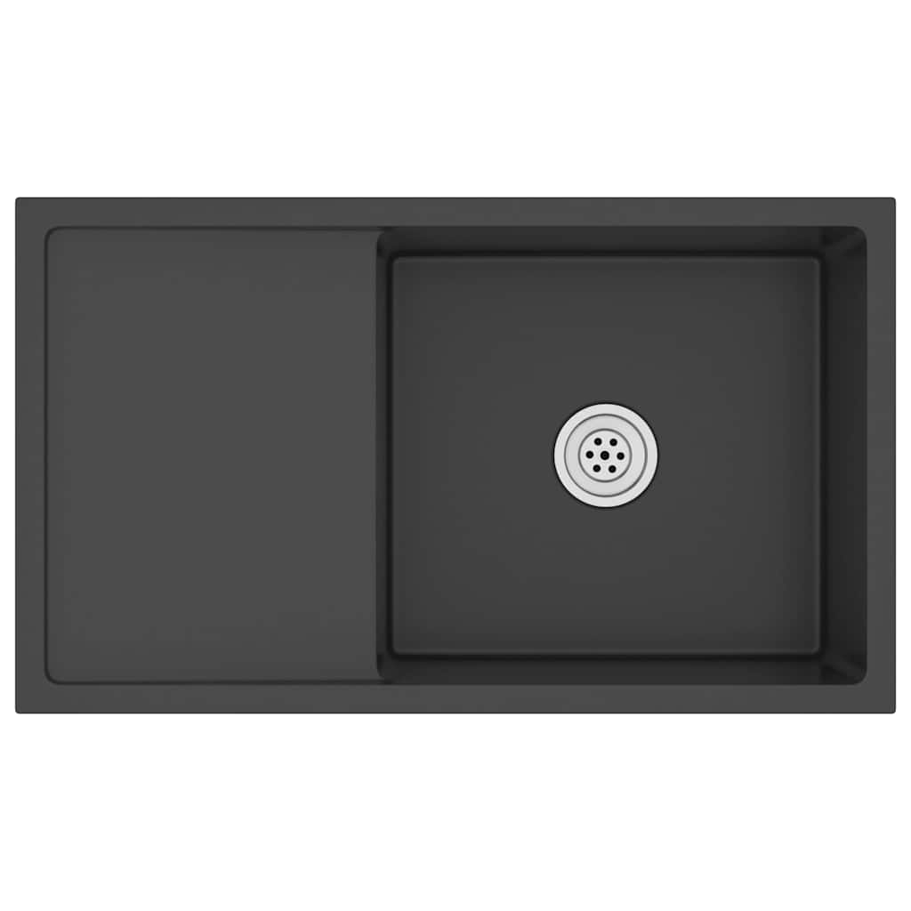Ručně vyrobený kuchyňský dřez nerez - černý, 75 x 44 x 20 cm - number 2.