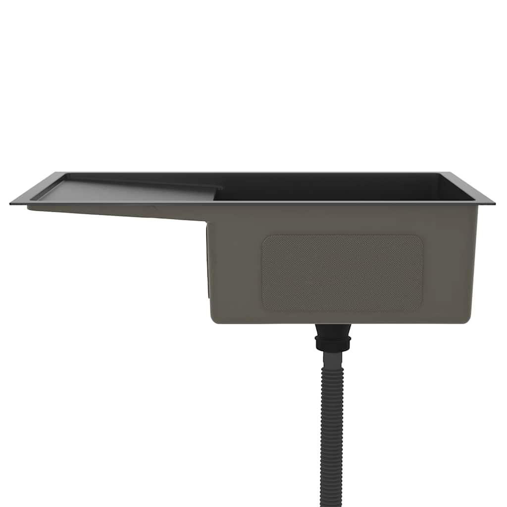 Ručně vyrobený kuchyňský dřez nerez - černý, 75 x 44 x 20 cm - number 5.