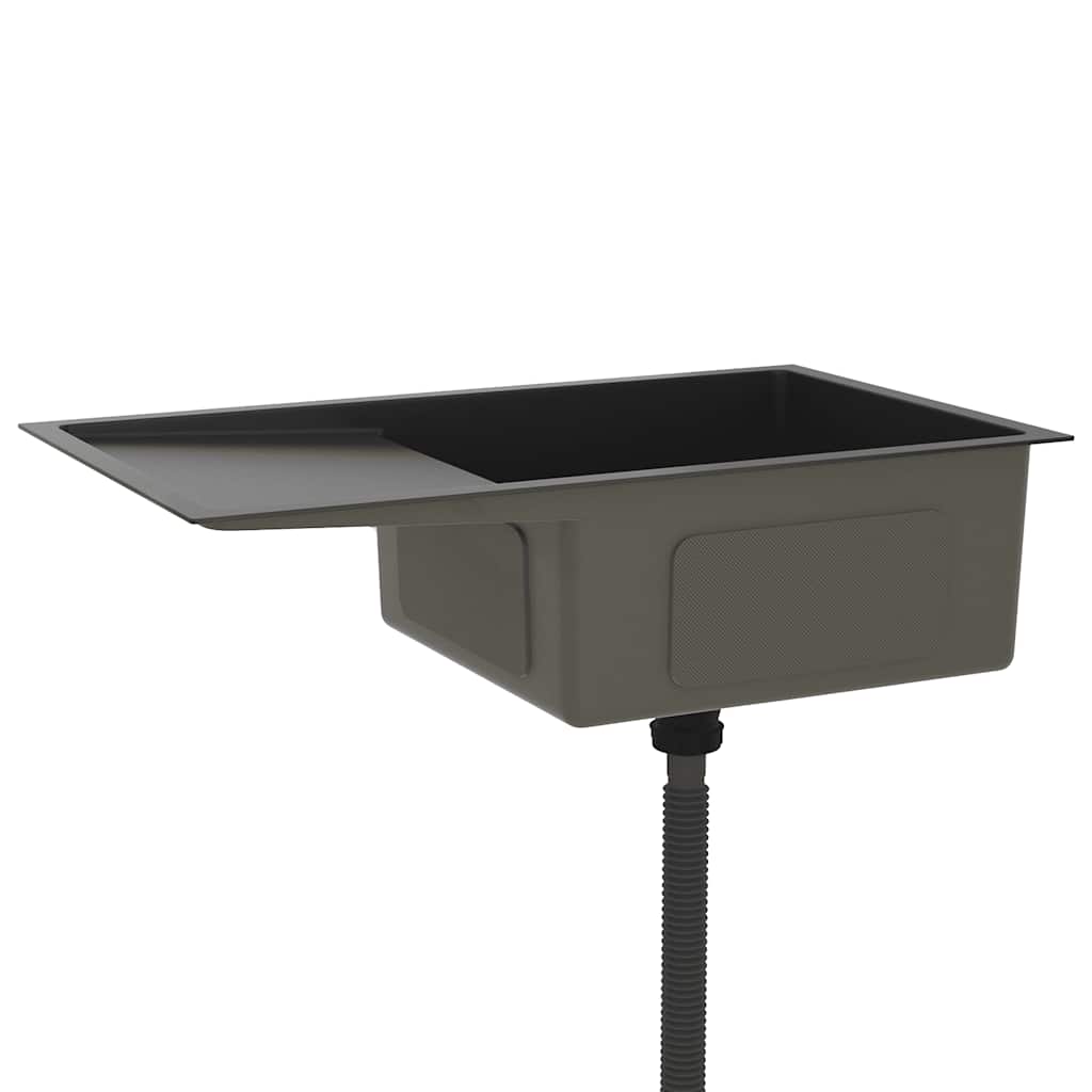 Ručně vyrobený kuchyňský dřez nerez - černý, 75 x 44 x 20 cm - number 4.