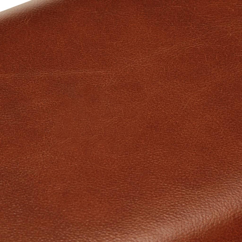 Ławka gimnastyczna 58 cm skóra naturalna i lite drewno mango brąz - number 7.