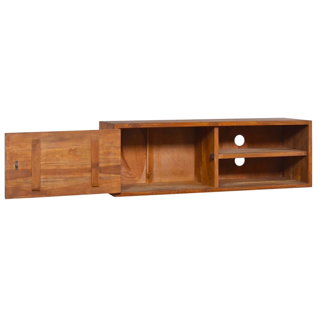 Vegghengt tv-skap 180x30x30 cm heltre teak - number 3.