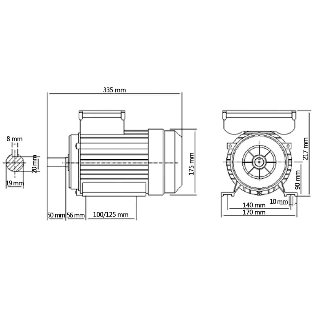 Enfas elmotor 1,5 kw/2 hk 2-polig 2800 rpm - number 8.