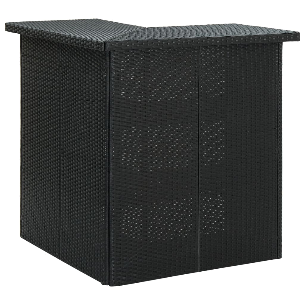 Hjørnebarbord 100x50x105 cm polyrattan - sort, 1 - number 1.