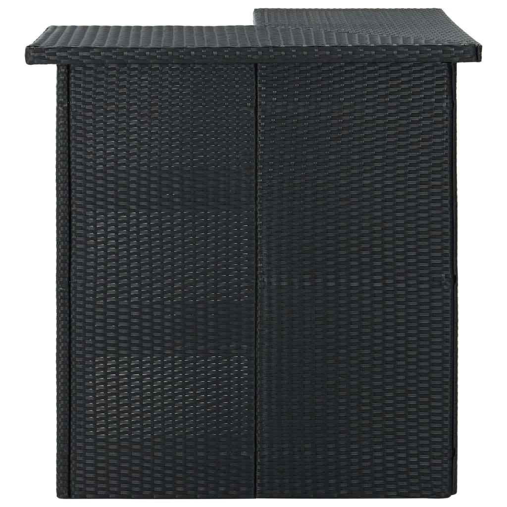 Hjørnebarbord 100x50x105 cm polyrattan - sort, 1 - number 2.