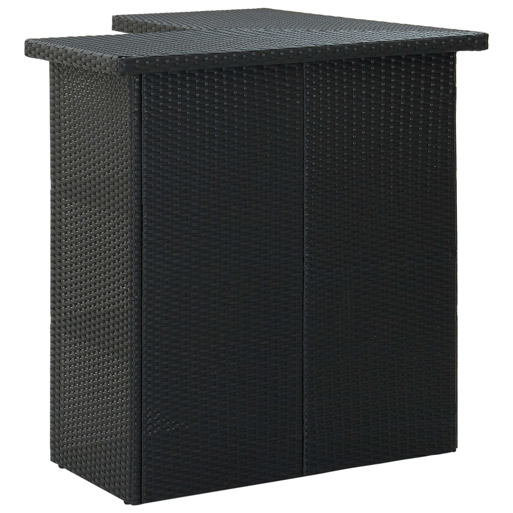 Hjørnebarbord 100x50x105 cm polyrattan - sort, 1 - number 3.