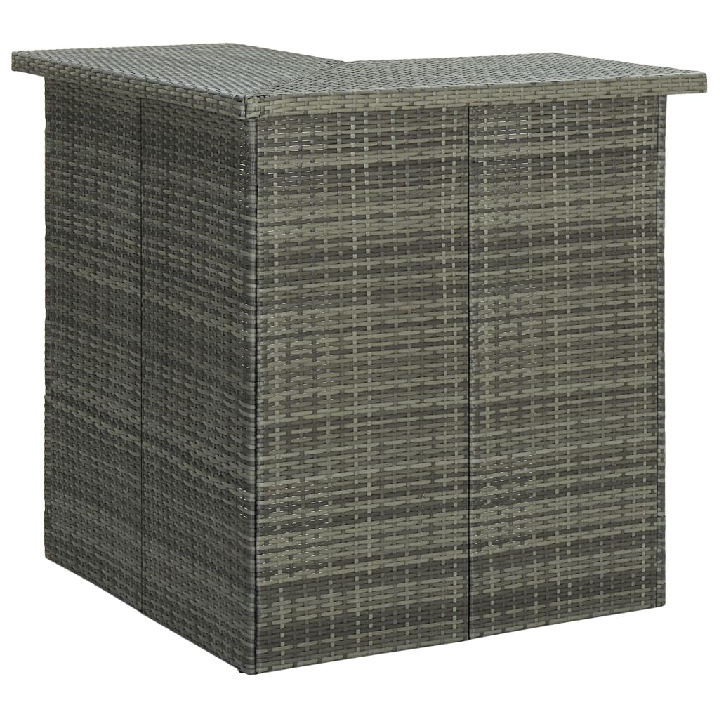 Barbord til hjørne 100x50x105 cm polyrattan grå - number 1.
