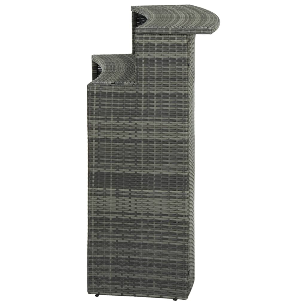 Barbord til haven 120x55x110 cm polyrattan - grå, 1 - number 4.