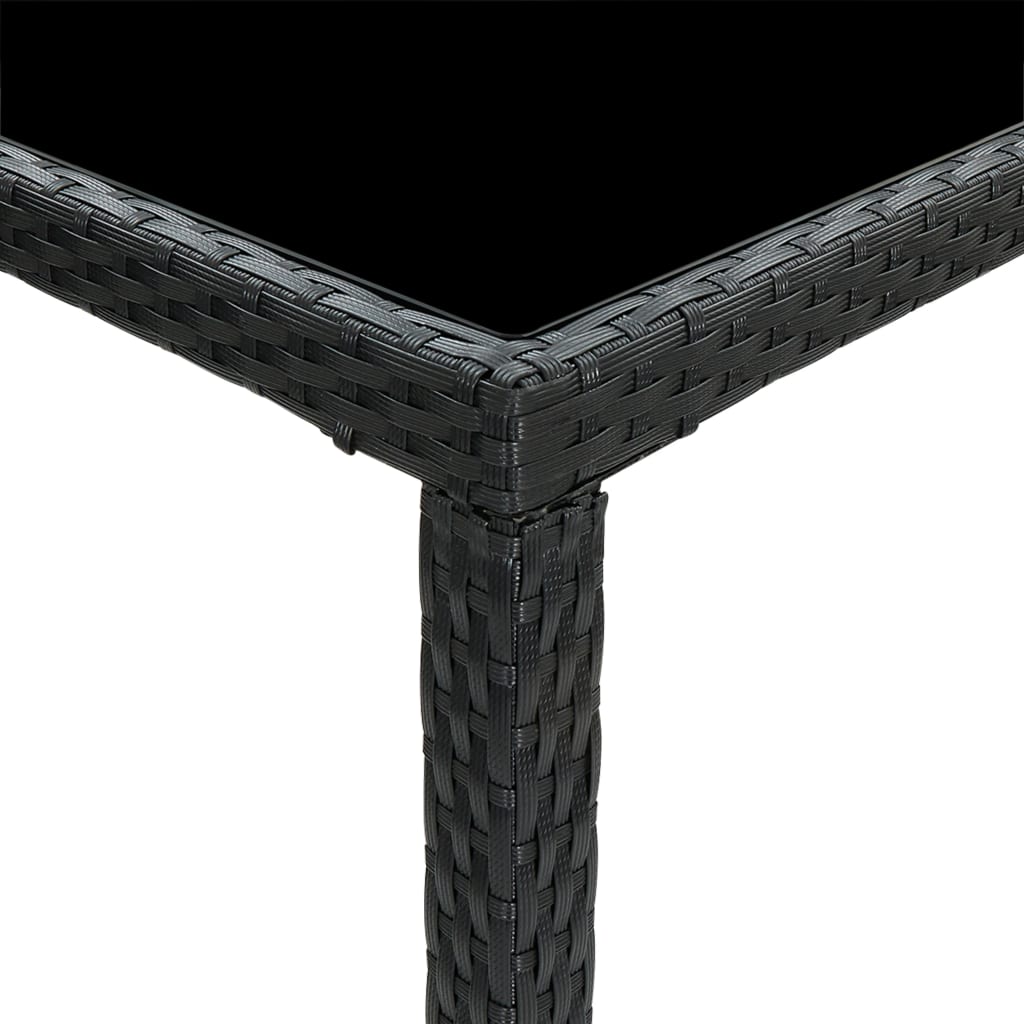 Barbord til haven 130x60x110 cm polyrattan og glas sort - number 5.