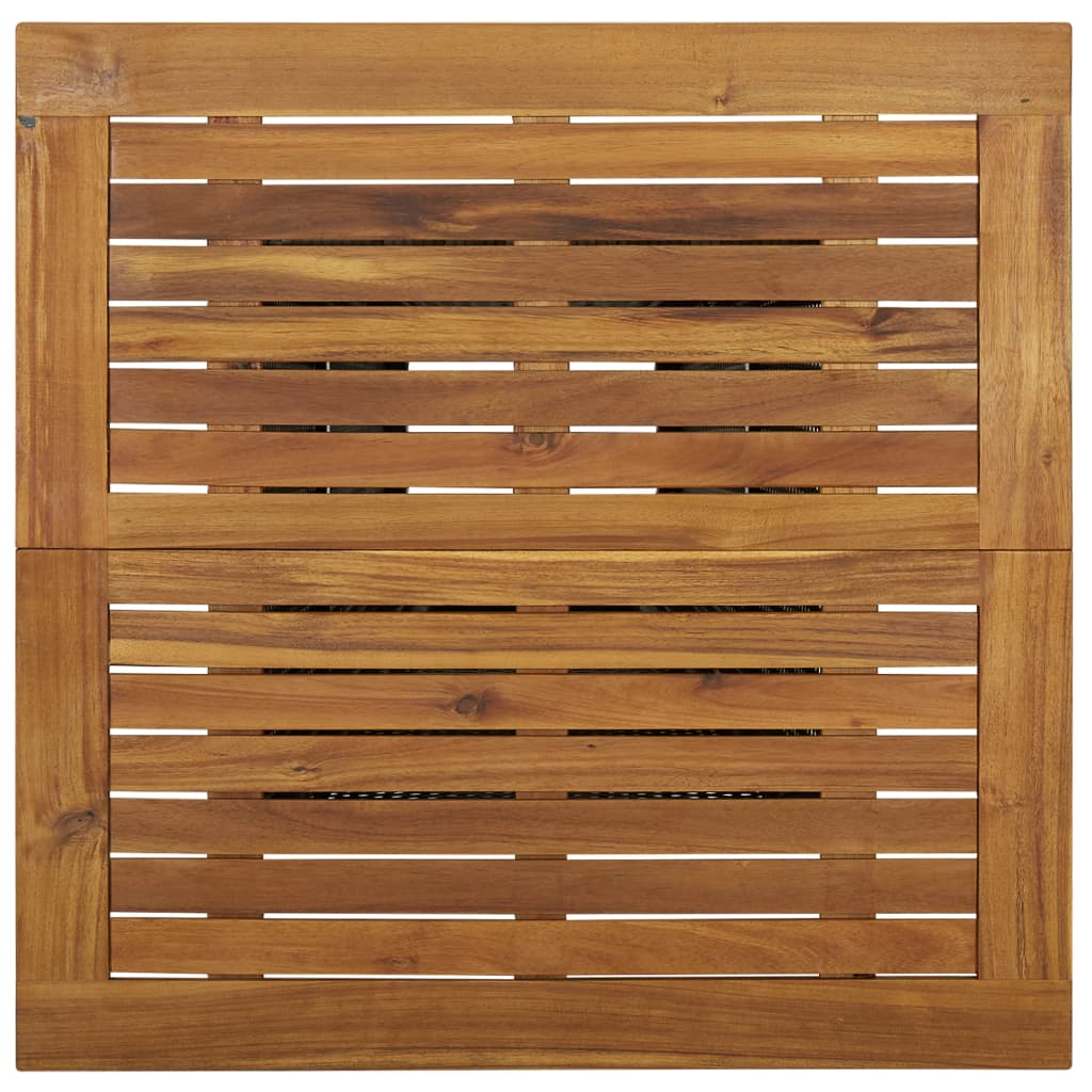 Barbord polyrattan og massivt akacietræ - grå, 80 x 80 x 110 cm, 1 - number 4.