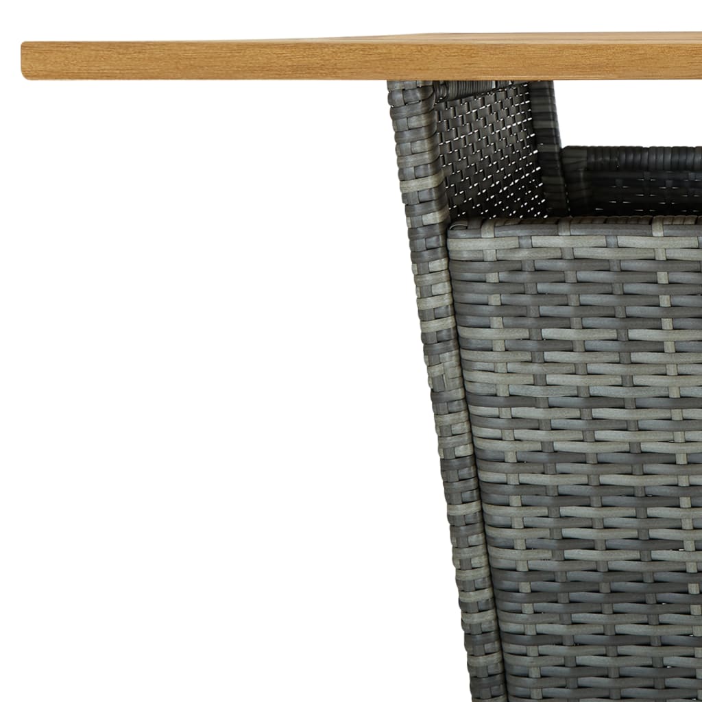Barbord polyrattan og massivt akacietræ - grå, 80 x 80 x 110 cm, 1 - number 5.
