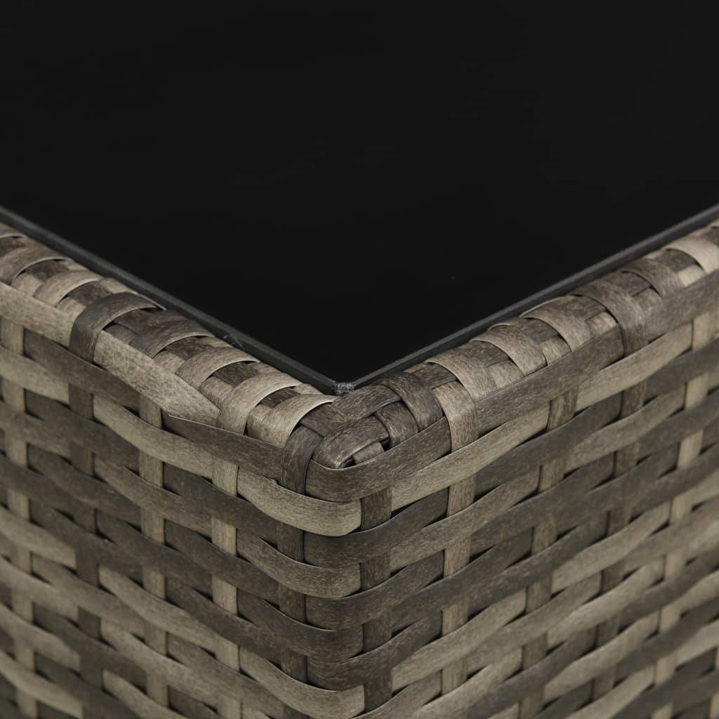 Loungesæt til haven 4 dele med hynder polyrattan grå - number 8.