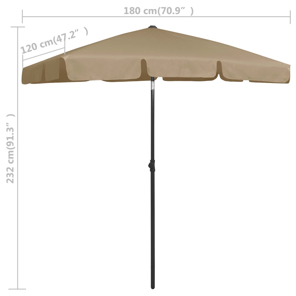 Strandparasol - gråbrun, 180 x 120 cm, 1 - number 8.