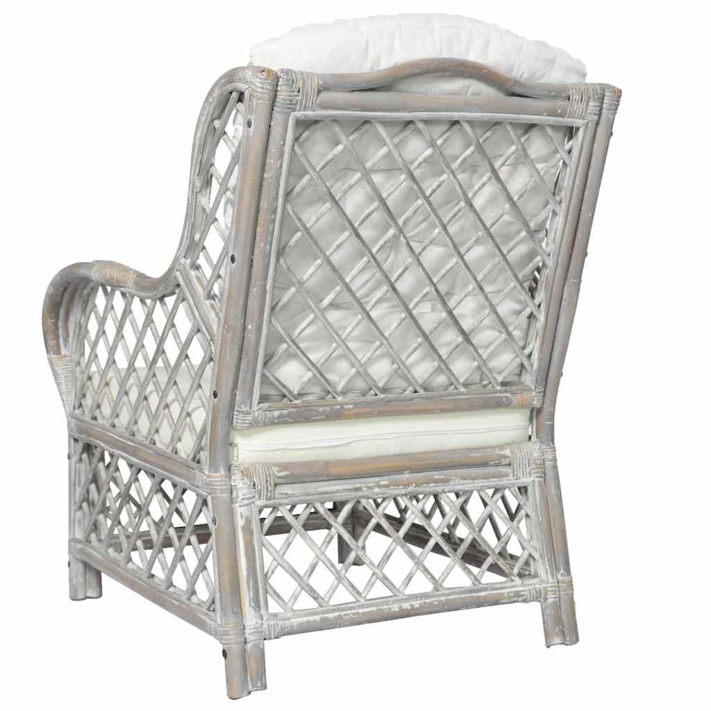 Lenestol med pute naturrotting og lin - grå, 1-seter - number 4.