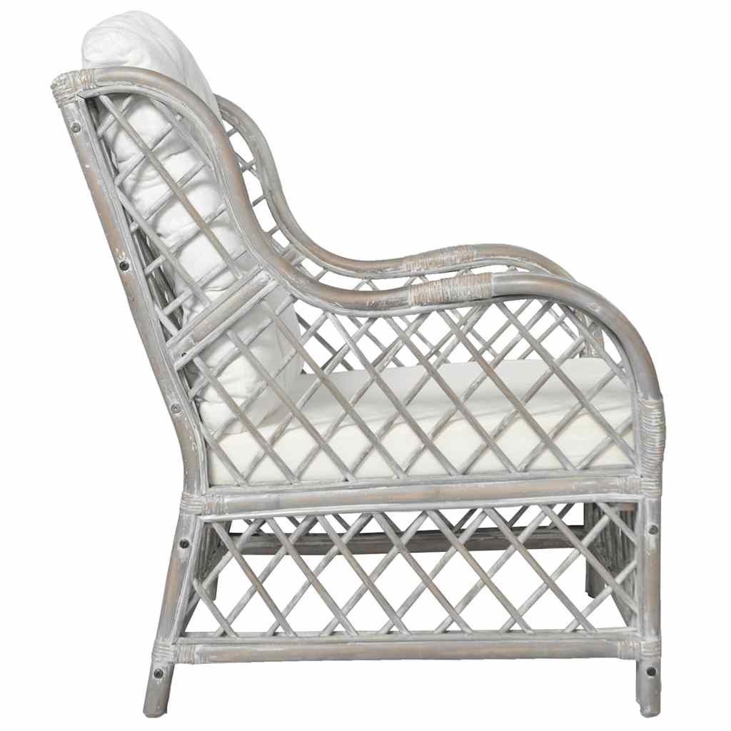 Lenestol med pute naturrotting og lin - grå, 1-seter - number 3.