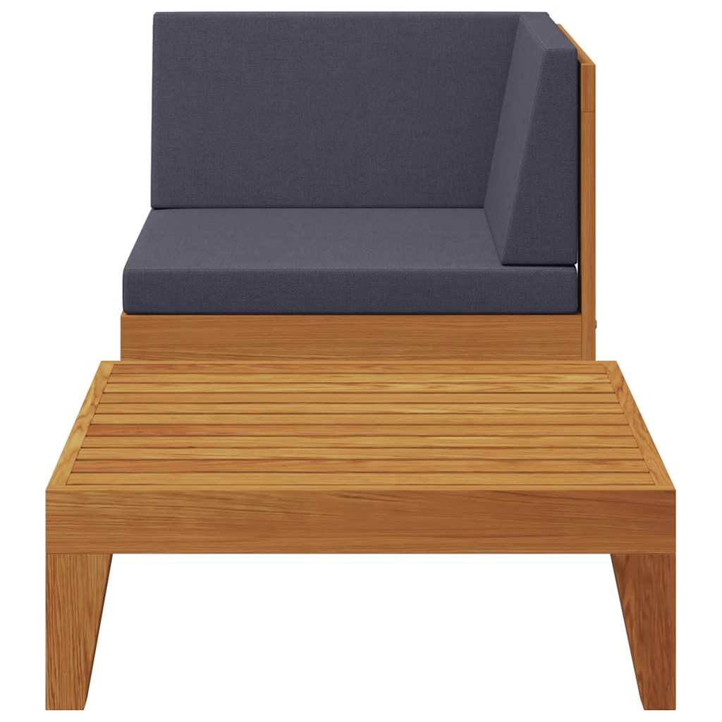Loungesæt til haven 2 dele med hynder massivt akacietræ - number 2.