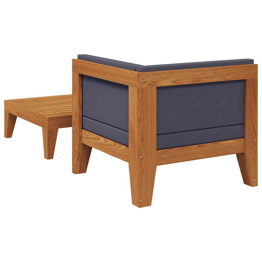 Loungesæt til haven 2 dele med hynder massivt akacietræ - number 4.