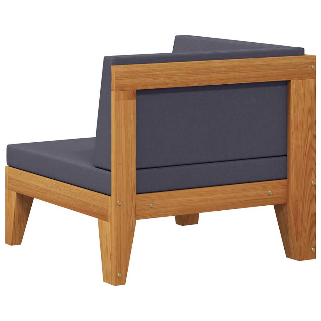 Modulær med hynde massivt akacietræ - mørkegrå, 1, hjørnesofa - number 4.