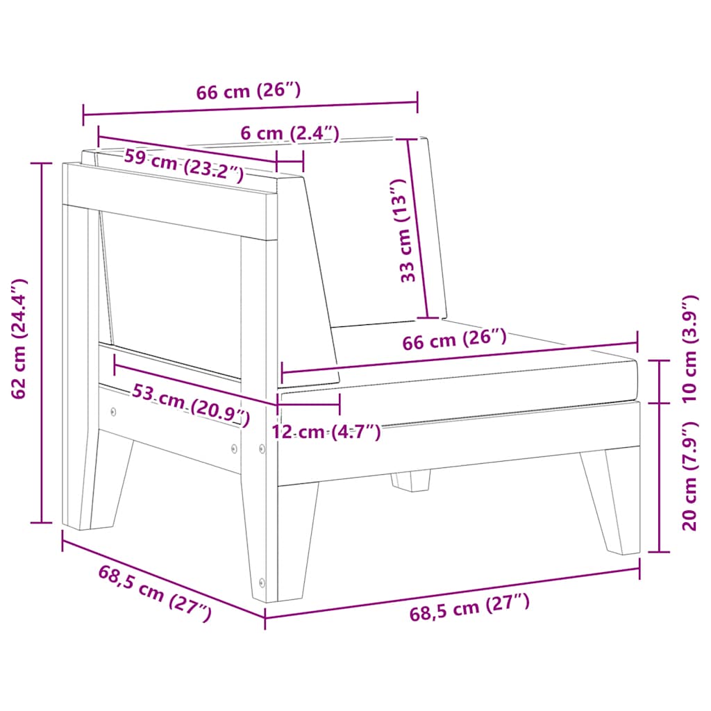 Modulær med hynde massivt akacietræ - mørkegrå, 1, hjørnesofa - number 6.