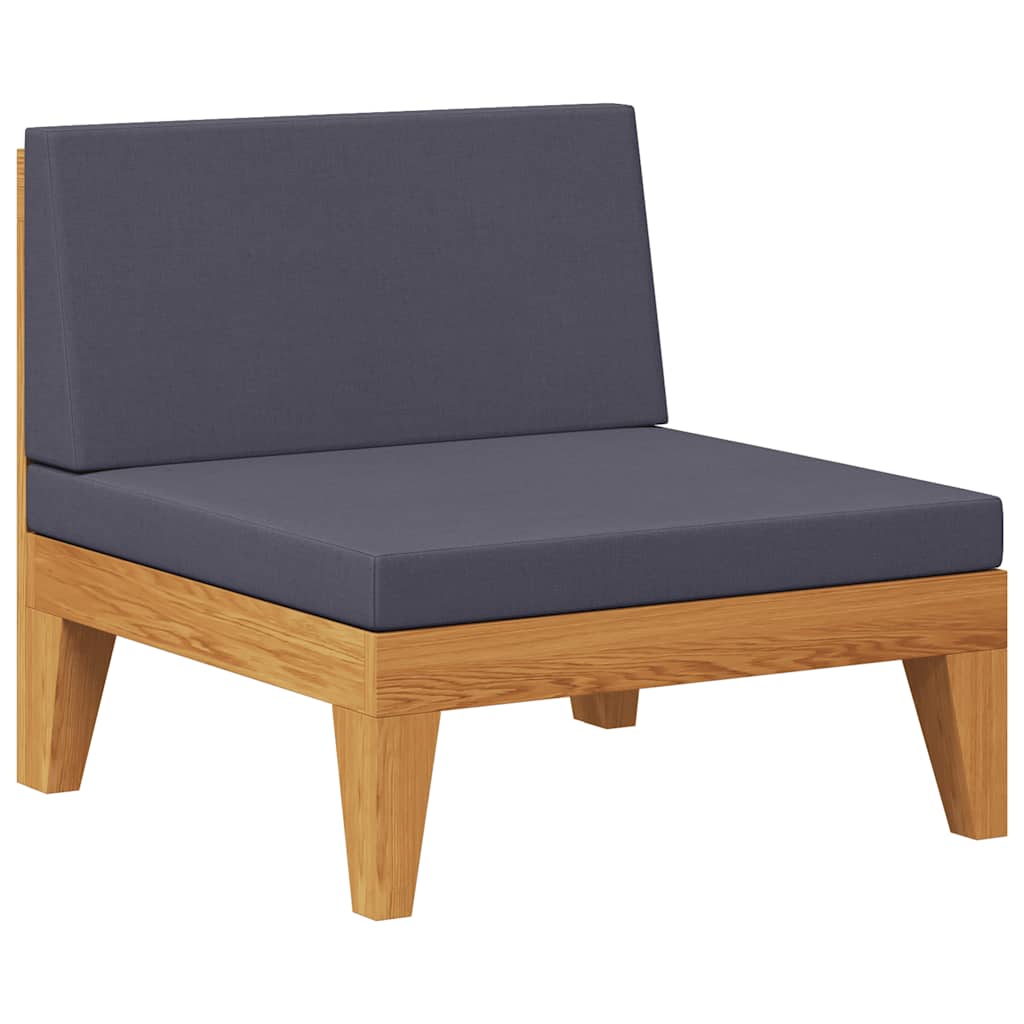 Modulær med hynde massivt akacietræ - mørkegrå, 1, midtersofa - number 1.