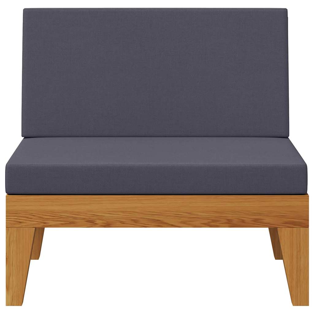 Modulær med hynde massivt akacietræ - mørkegrå, 1, midtersofa - number 2.