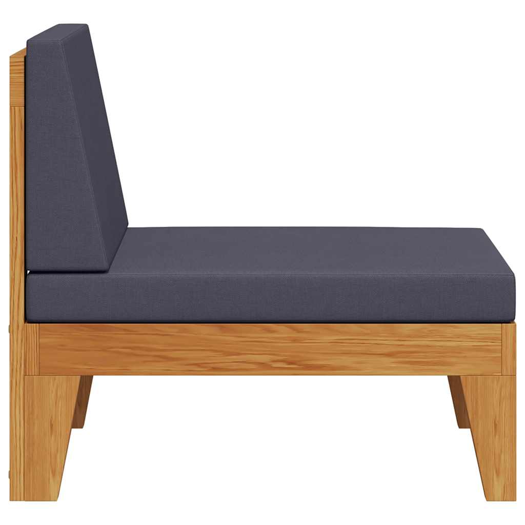 Modulær med hynde massivt akacietræ - mørkegrå, 1, midtersofa - number 3.