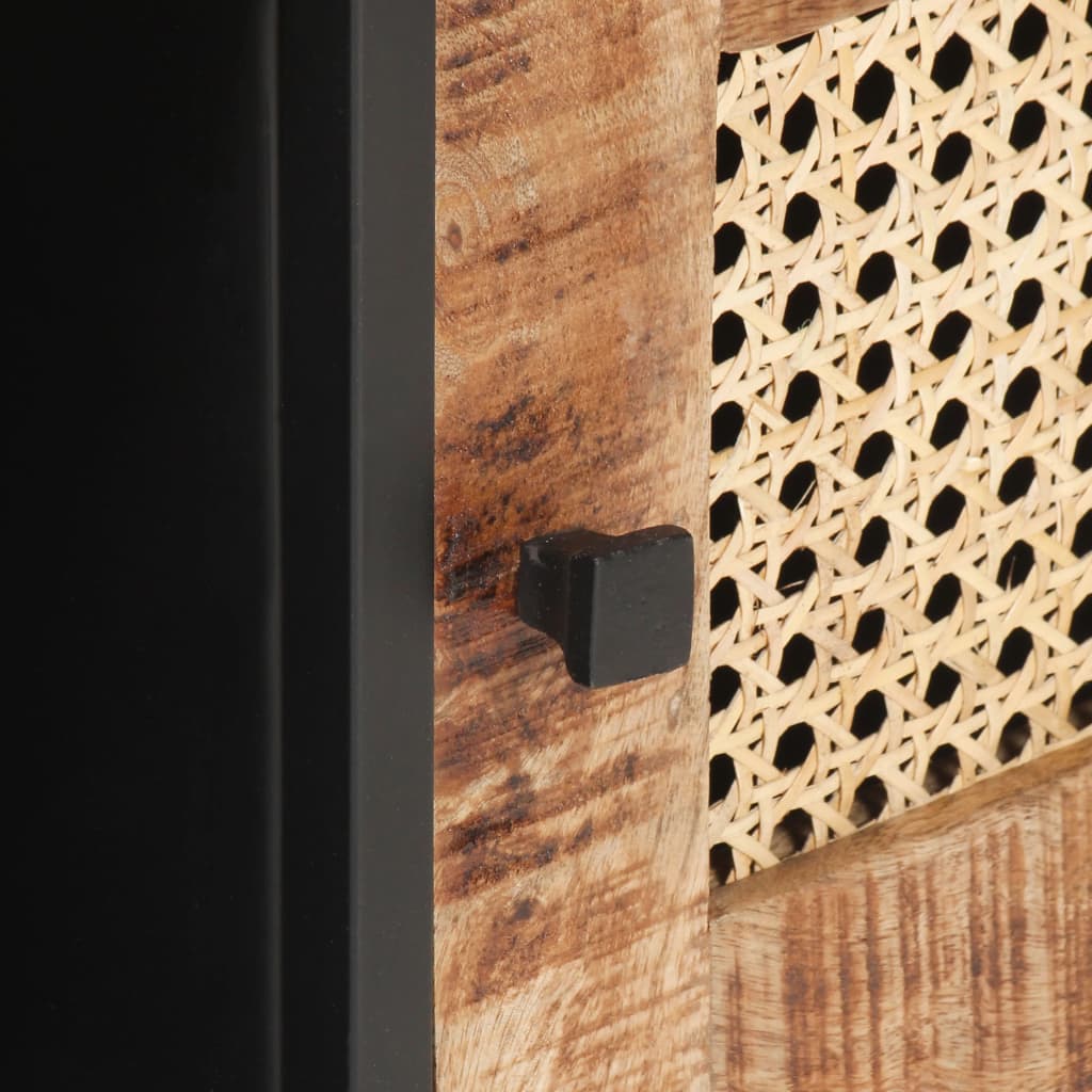 Stolić za kavu 90x50x35 cm grubo drvo manga i prirodno pruće - number 6.