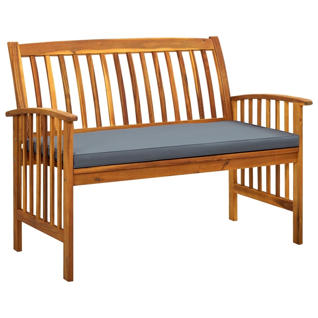 Havebænk med hynde 119 cm massivt akacietræ - number 1.