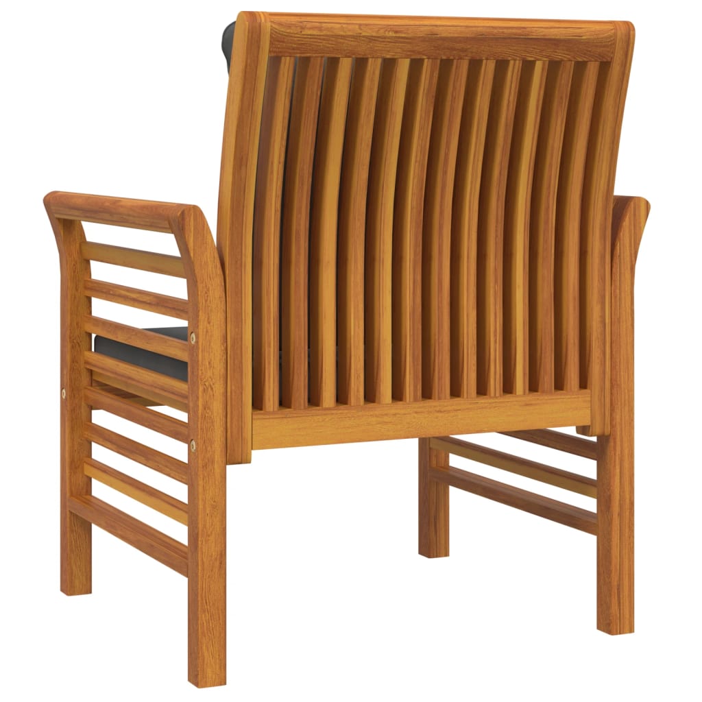 Fotele szt. z poduszkami lite drewno akacjowe - ciemnoszary, 2 szt. - number 7.