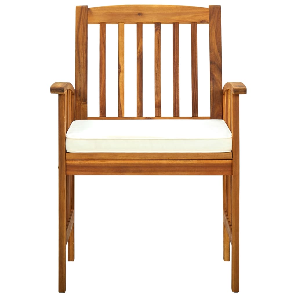 Zestaw krzeseł ogrodowych z poduszkami lite drewno akacjowe - krem, 2, 1 - number 4.