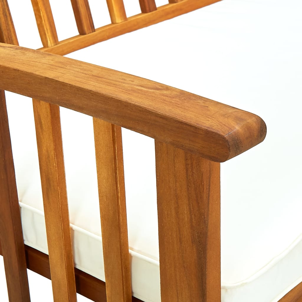 Hagebenk med pute 119 cm heltre akasietre - number 6.